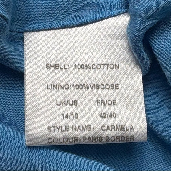 Lindy Bop Carmela Paris Border Swing Dress US Size 10 Blue Retro Pinup *Read - Picture 15 of 16